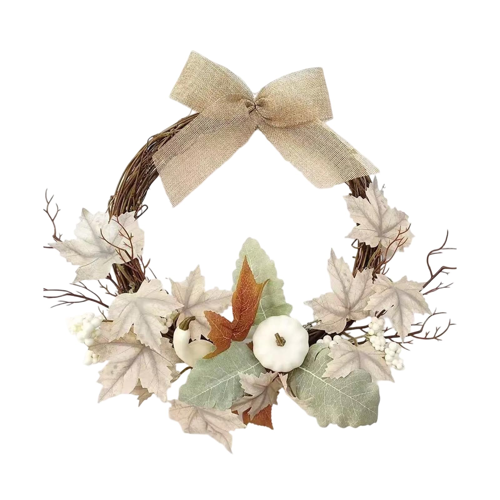 Oxxggkao Fall Wreath with Pumpkins Autumn Foliage and Pinecones for Thanksgiving or Harvest Decor Fall Door Wreath