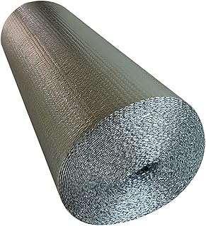 Reflective Heat Roll Aluminum Foil Double Bubble DIY Insulation Weatherization Waterproof Radiant Barrier Attic Foil Insulation Heat Shield Walls Windows Garages(Size:2X5M(6X16ft))