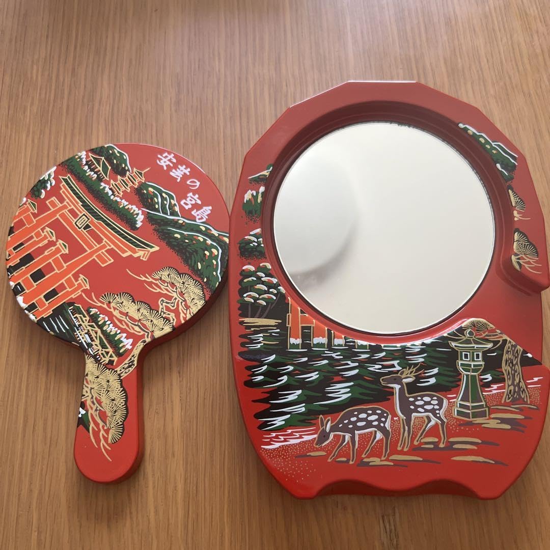 Amazon｜合わせ鏡 安芸の宮島 お土産 昭和レトロ 手鏡 厳島神社