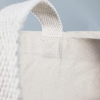 TBF 12pcs 100% Organic Cotton Canvas Tote Bags (Natural Color, Size: 15X16)