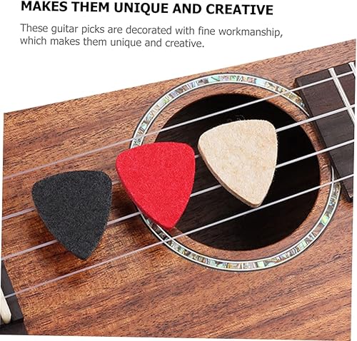 Miniatura 8 de ERINGOGO 15 Pcs Wool Felt Picks Ukulele Picks Guitar Picks for Electric Guitar Wool Guitar Picks Felt Uke Picks Thin Guitar Picks Abrazaderas De