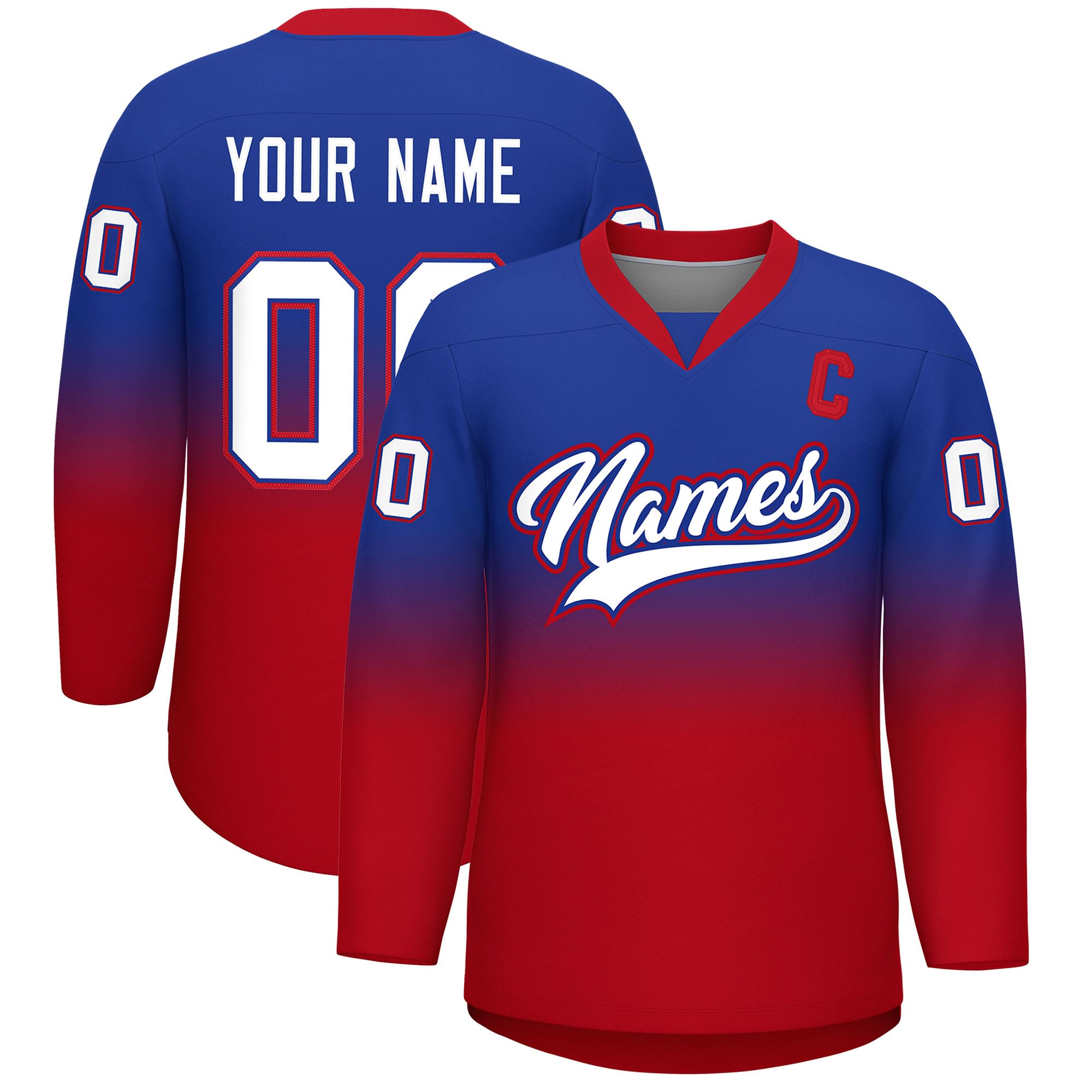 KXK Personalized V-Neck Hockey Jerseys for Men Youth,Custom Hockey Uniform Stitched or Printed Name Number Logo