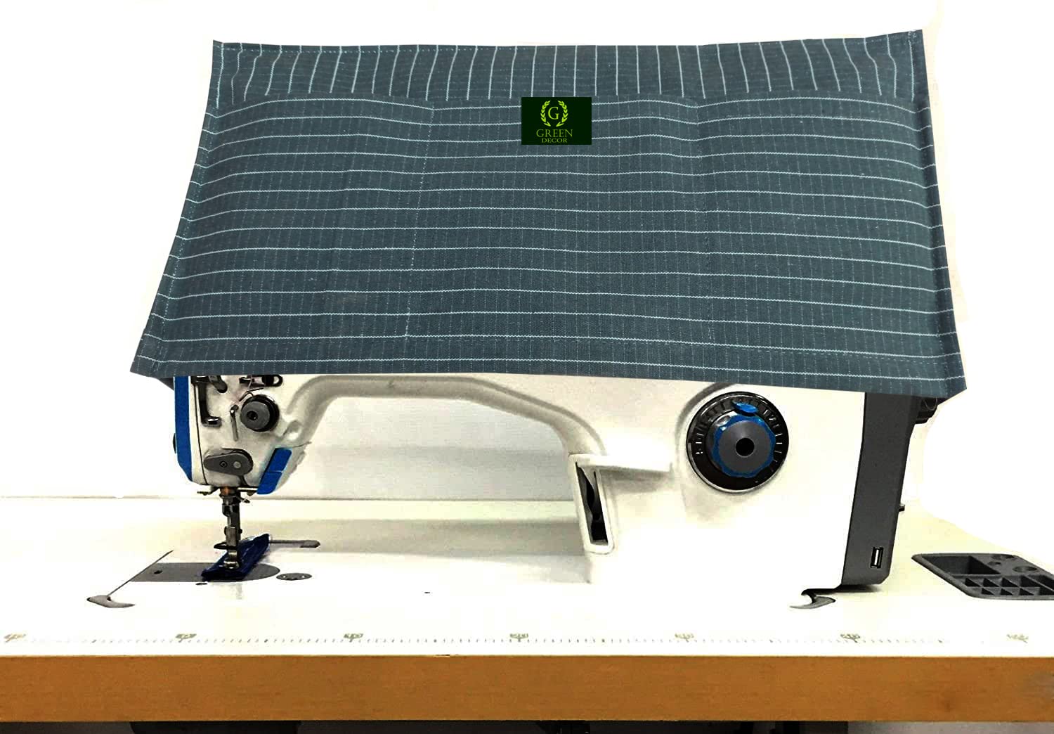 Piece of 1 Waterproof Sewing Machine Cover for Domestic & Industrial with Storage Pockets,Tailoring Silai Machine Compatible with Most Standard Singer Juki Jack(Green 15X7X12 Inch)-image-28