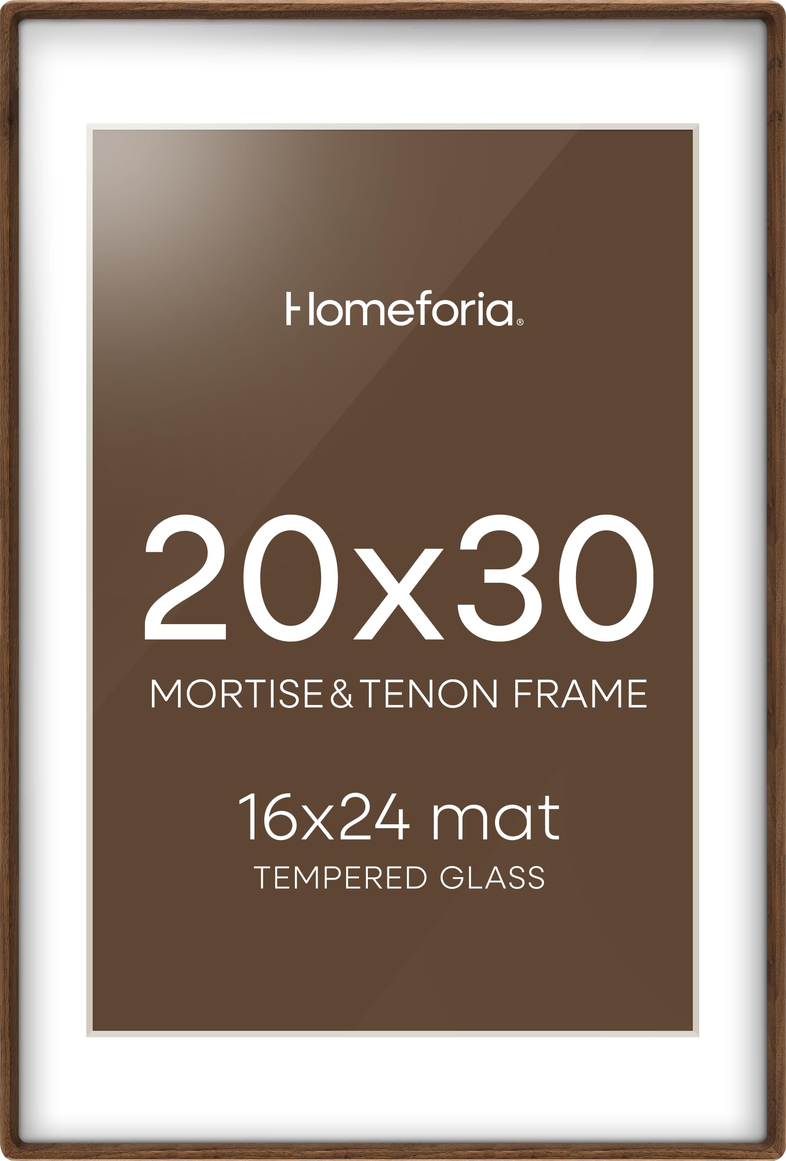 Homeforia 20x30 Mortise&Tenon Walnut Picture Frame