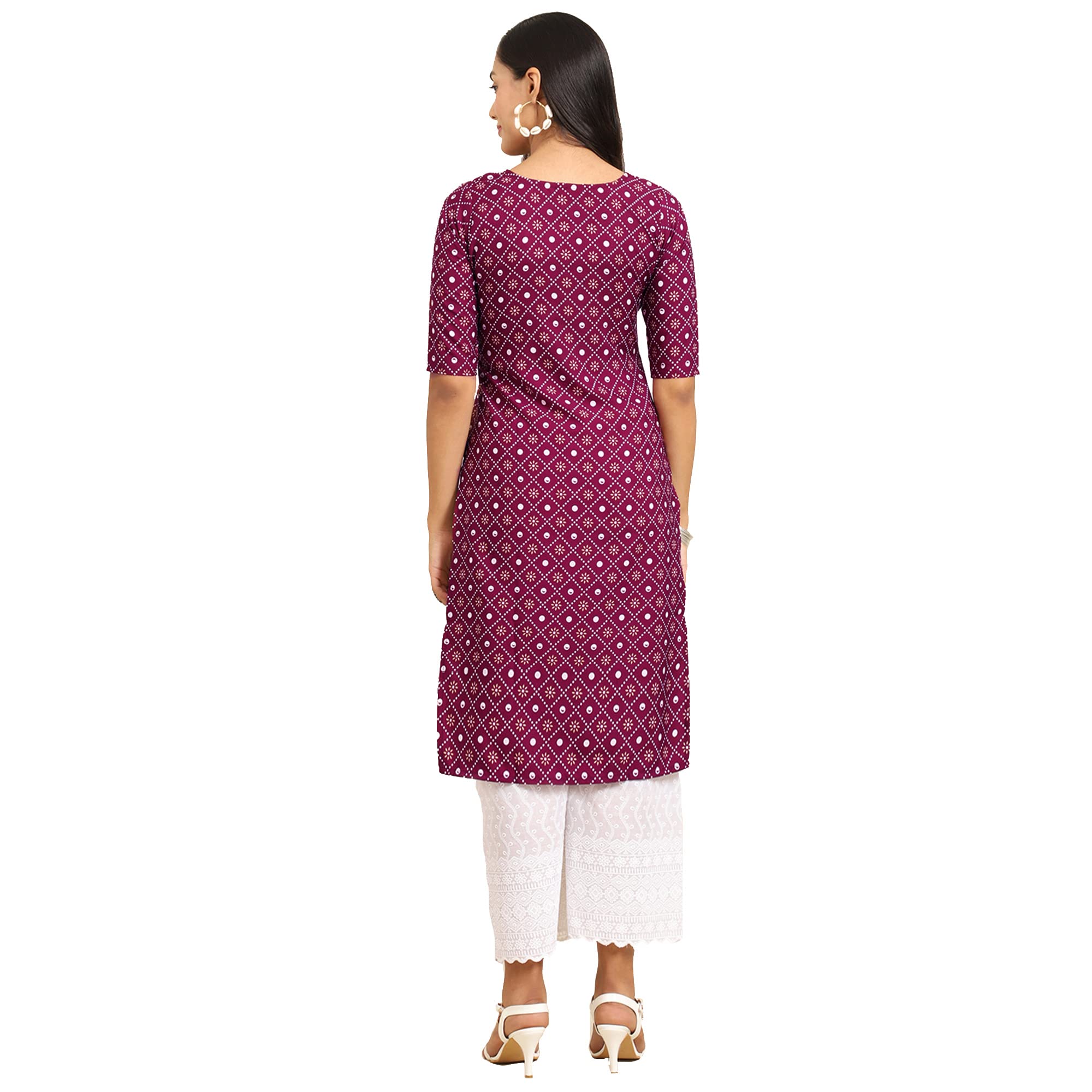 Pinkmint Women's Crepe Digital Print Straight Kurta (Rm-355-366-Xxl)