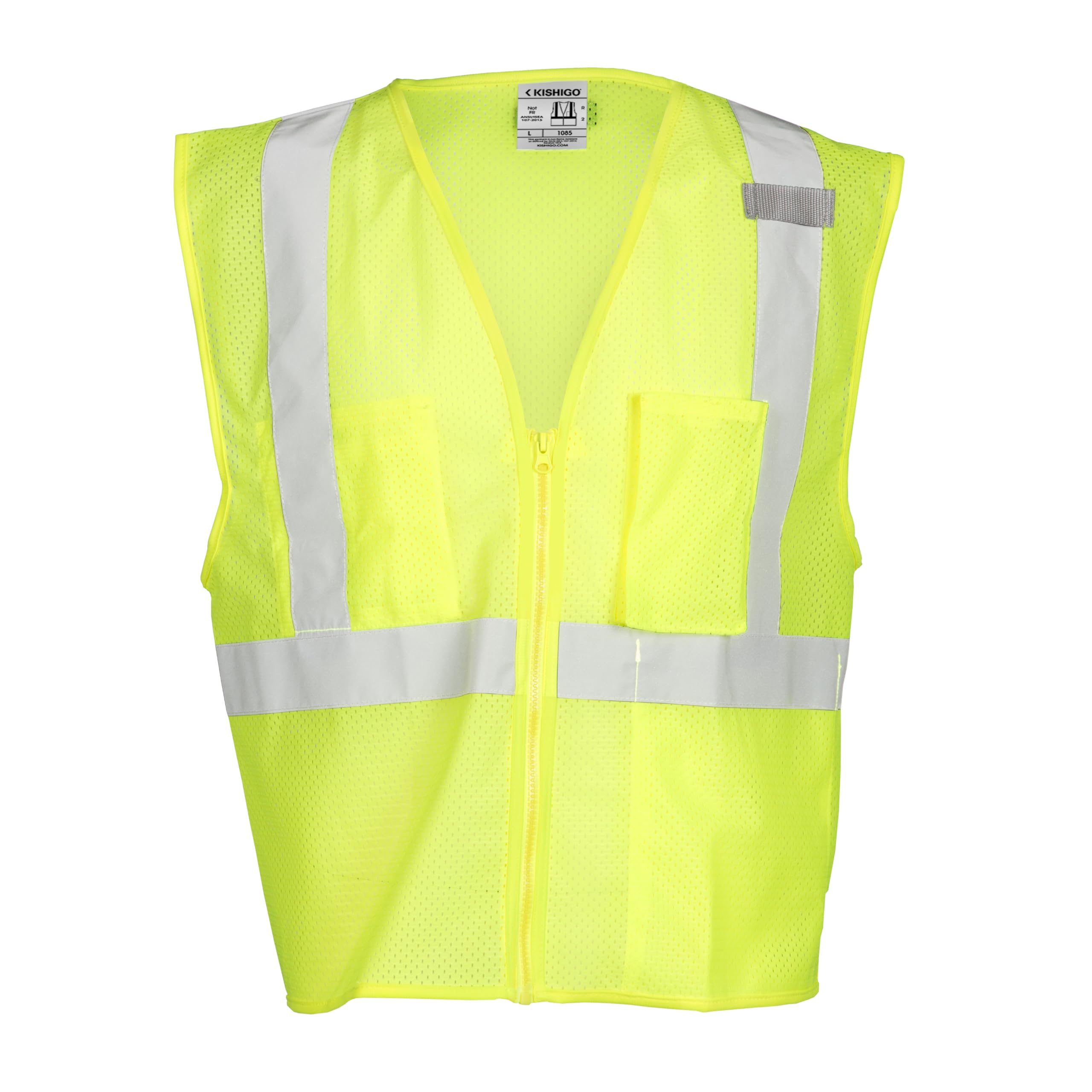 ML Kishigo Ultra-Cool Polyester Mesh 3 Pocket Vest, Lime