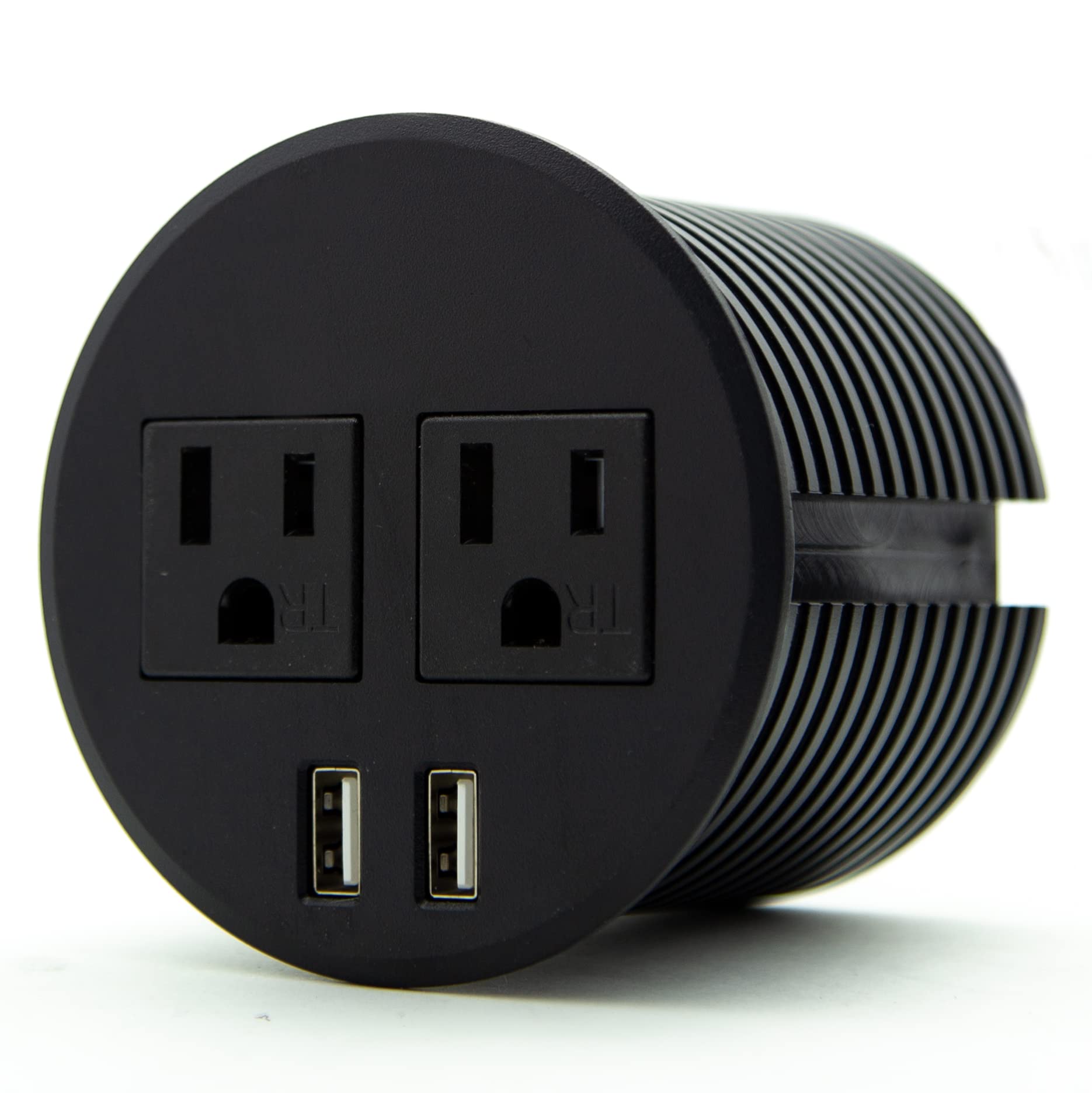 Buy CJS Desktop Power Grommet w/USB, Power Socket w/ 2 AC Outlets 2 USB