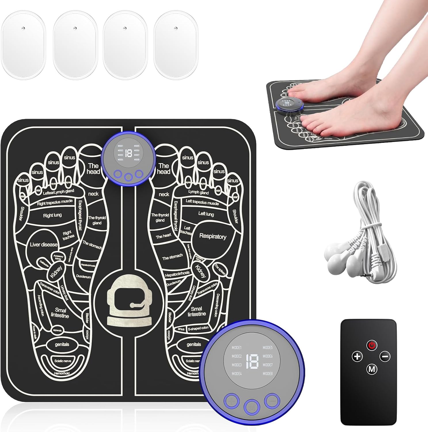 Health Expert Electronic Stimulator and Powered Muscle Stimulation for Pain Relief, EMS Foot Massager-3