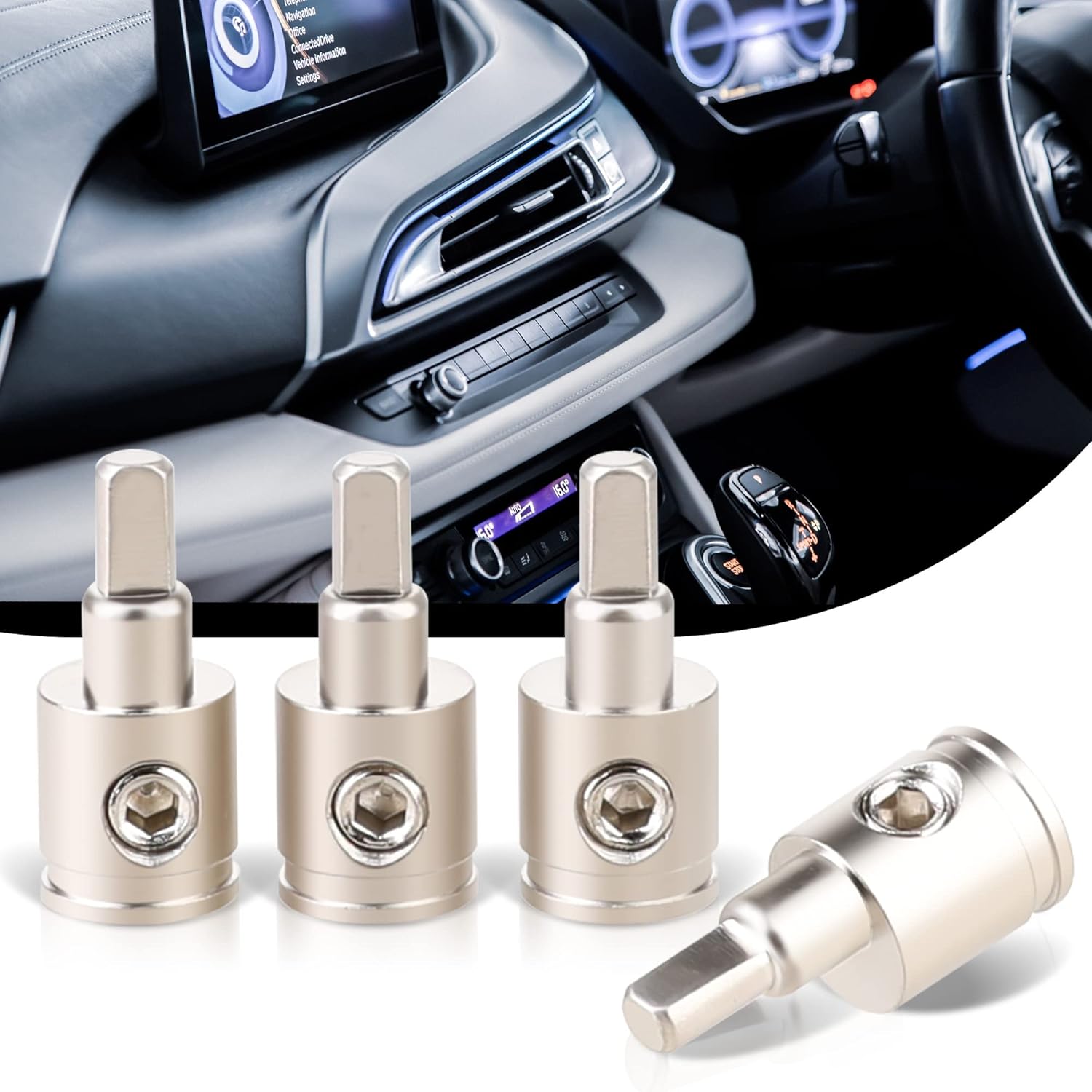 Hromee Amp Input Reducer 1/0 Gauge to 4 Gauge Car Stereo Audio AWG Pin Power Ground Wire Reducer 4PCS : Electronics