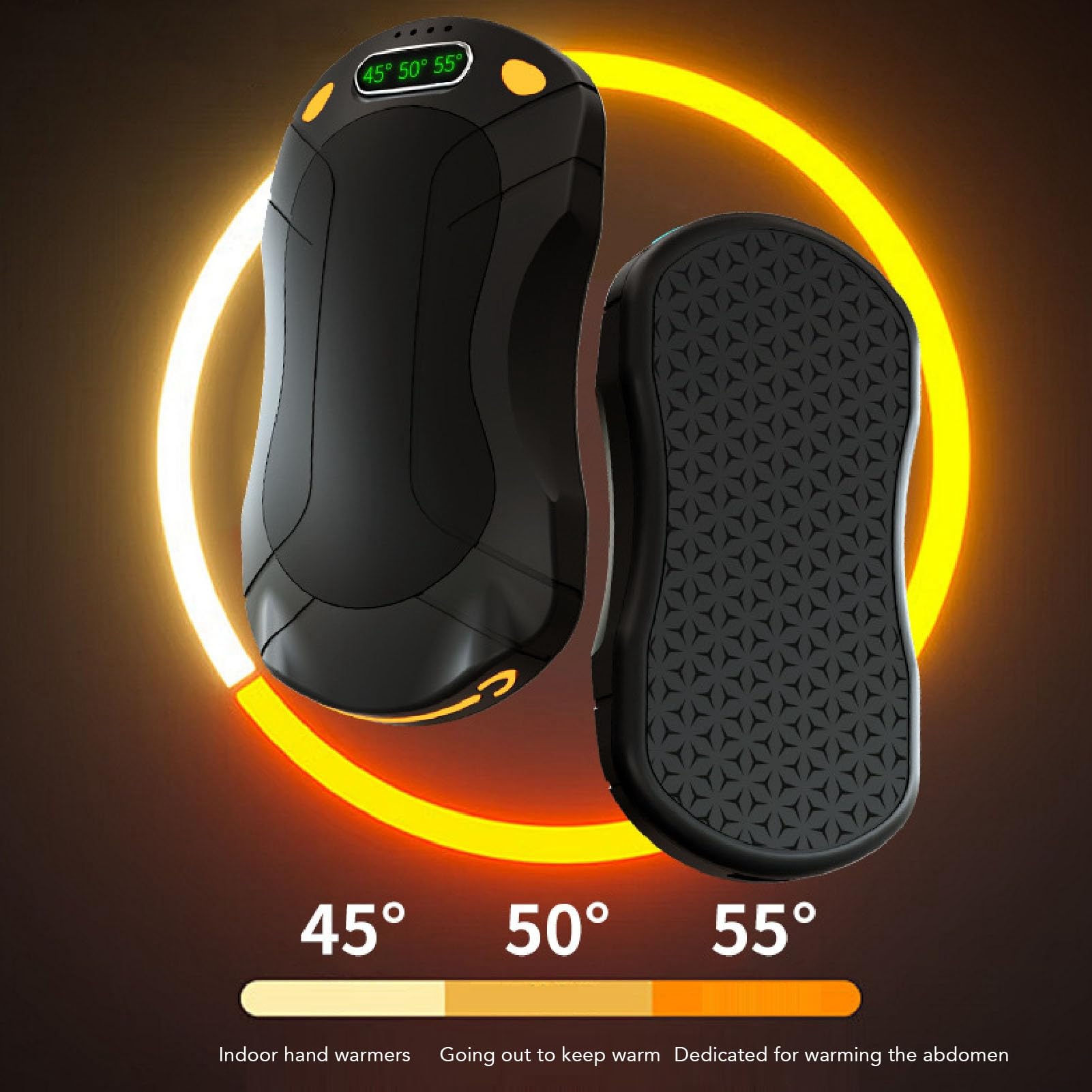 Magnetic Hand Warmer, 2Pcs Rechargeable Electric Hand Warmer Portable Hand Warmer with 3 Temperatures 45? 50? 55? USB C Charging, for Camping Outdoor
