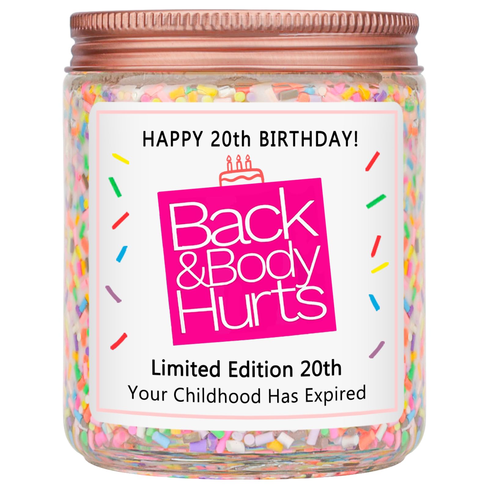 Homsolver 20th Birthday Decorations Gifts for Her Him, Happy 20th Birthday Candle Gift for Women Men, Funny 20 Years Old Ideas- Vanilla Candles