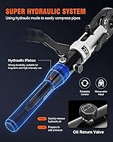 Vista 3 de Copper Tube Fittings Hydraulic Pipe Crimping Tool with 1/2 inch,3/4 inch and 1 inch Jaw Copper Pipe Press Crimpers Tube Fittings Crimping Tool