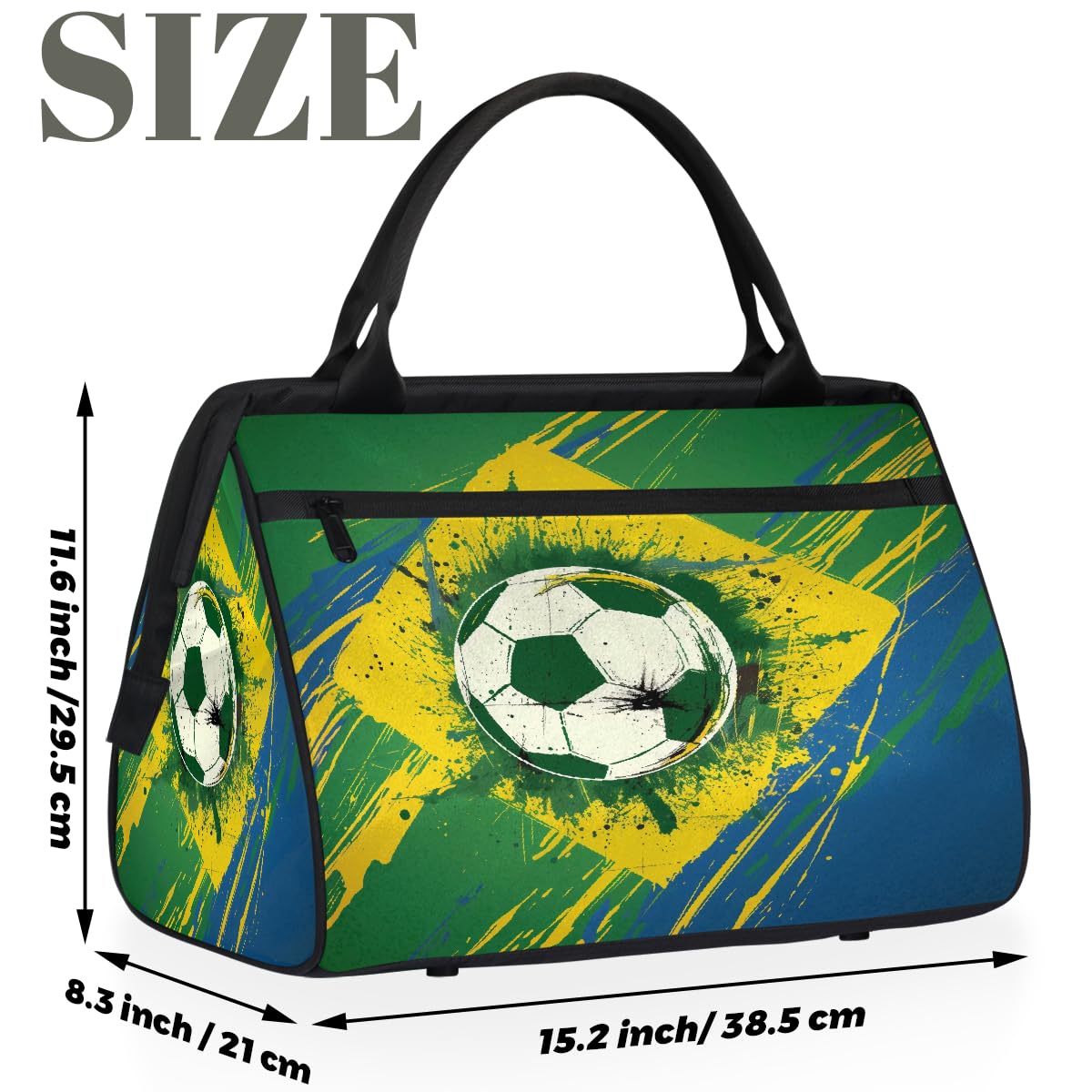 Bolsa de deporte con balón de fútbol, gimnasio, para hombres y mujeres, bolsa de viaje impermeable para fin de semana, bolsa ligera para equipaje de mano