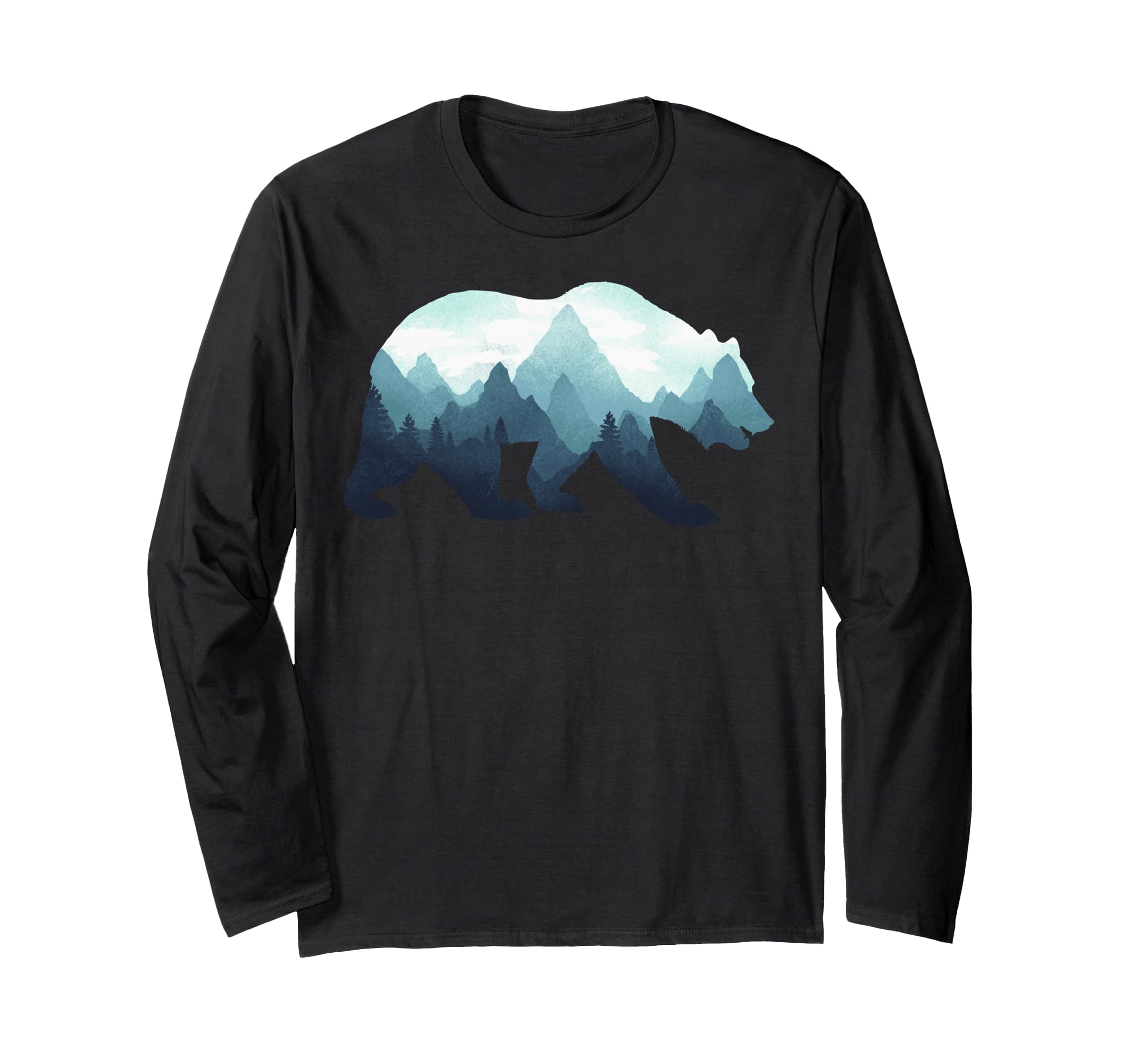 Bear Double Exposure Surreal Wildlife Animal Long Sleeve T-Shirt