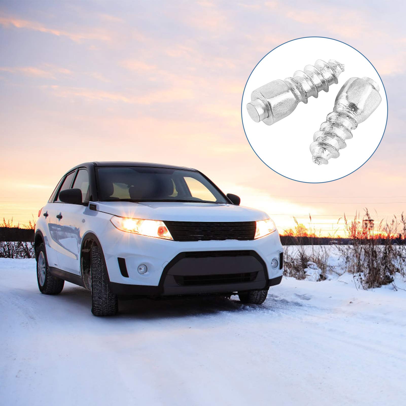 Yosoo Health Gear 100PCS Borchie per Pneumatici, Borchie Antiscivol per Pneumatici per Viti Neve per Ruote Neve Chiodi Cerchioni per Pneumatici Neve, Perni per Pneumatici Camion di Auto Moto SUV ATV