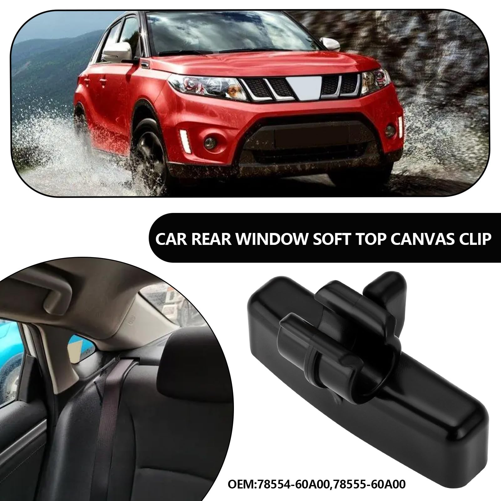 Clip in tela morbida per lunotto posteriore 78554-60A00 78555-60A00 Compatibile con Suzuki Compatibile con Vitara Compatibile con Geo Tracker Compatibile con Escudo