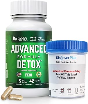 Starfit - Salutem Vita Advanced Detox Cleanse, Detox Kit with Test Cup, Natural Detox & Cleanse with Milk Thistle, Licorice Powder, and More, Body Cleanse Detox for Women and Men, 42 Capsules, 1 Pack