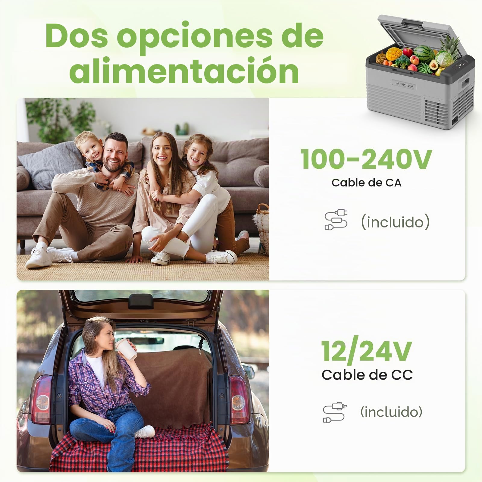 Alpicool CL30 Nevera Portátil Eléctrica 29L, Nuevo 2026 de Nevera de Coche 12V /24V DC, 20°C a -20°C Nevera Compresor, Refrigerador de Coche para Hogar, Camping, Viajes, Automóvil, Camión, Gris