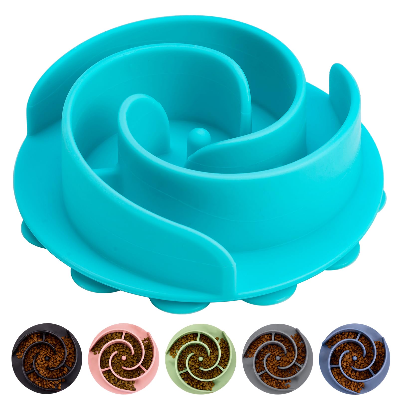 Slow Feeder Dog Bowls Insert, Bestalk Soft Silicone Slow Eating Feeder Insert with Suction Cups for Small, Medium and Large Dogs, Fit into Basic and