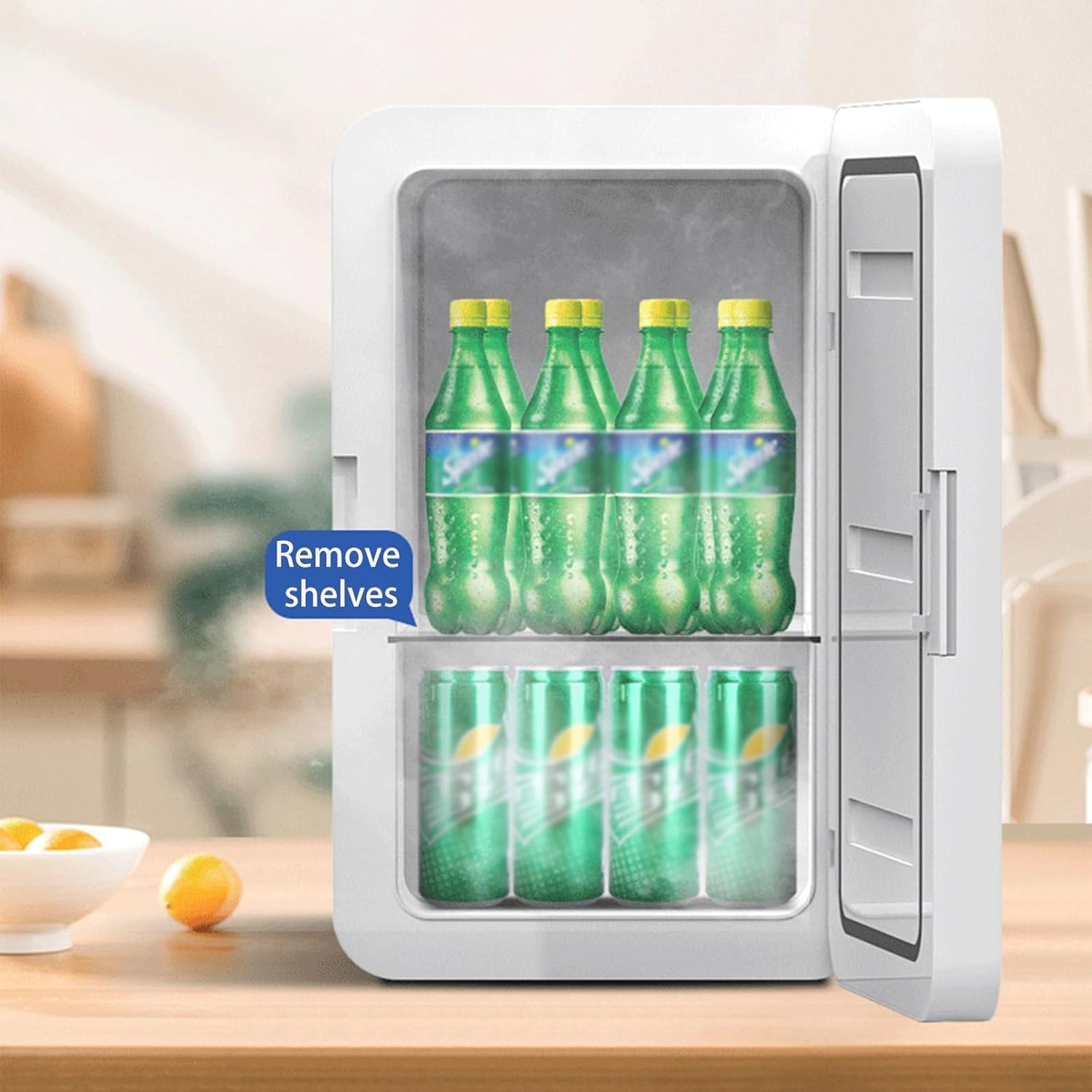 Small Fridge, Single Door Mini Refrigerator, Adjustable Compact Refrigerator for Apartment, Dorm, Office, Bedroom, Living Room