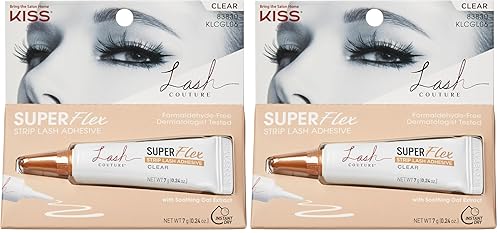 Miniatura 14 de KISS Lash Couture - Tira de látex negra con extracto de avena calmante, boquilla de control de precisión, probada por dermatólogos, compatible