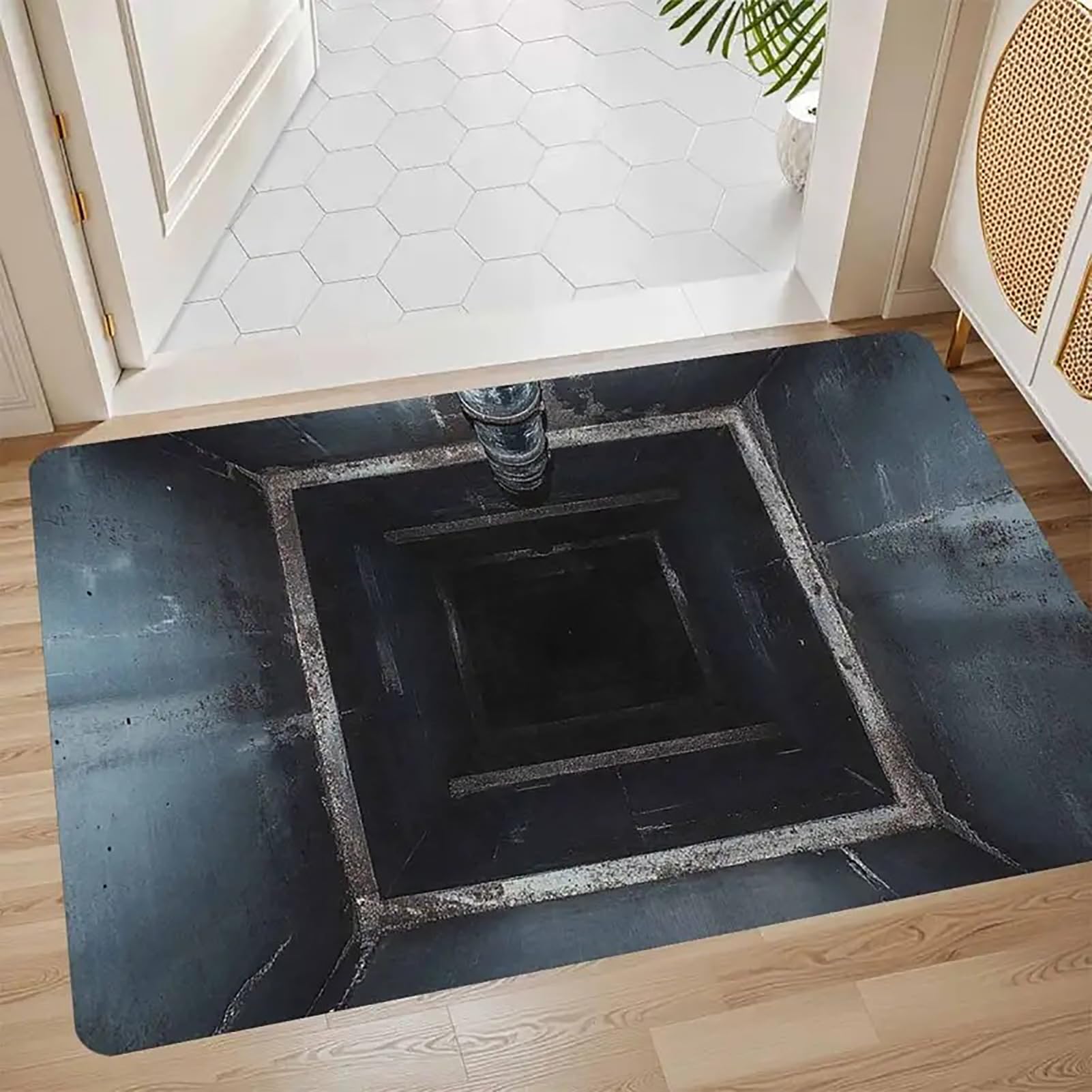 Avsmgp D 3 Carpets Optical Illusion, Vortex Oormat Indoor Rugs - Soft Non-Slip Entrance Mat- For Home,Outside Entry,Yar,Floor,Patio,,50 * 80Cm