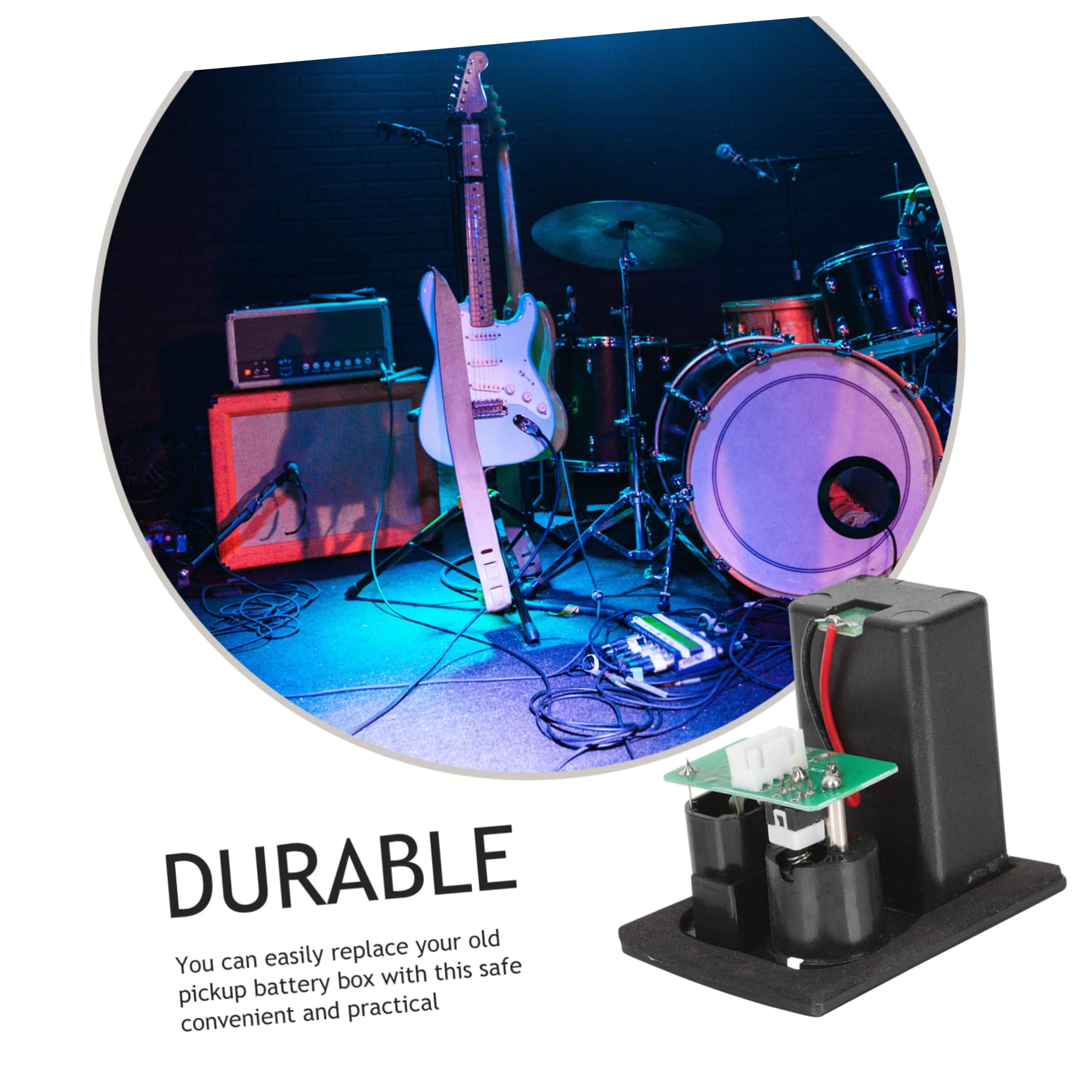 GOOHOCHY Guitar Pickup Battery Box Plastic Holder for 9v Battery to Open Sturdy Construction