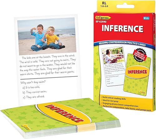 Edupress Tarjetas de práctica de comprensión de lectura, inferencia, nivel amarillo (EP62990) Medio disponible en Yaxa Colombia