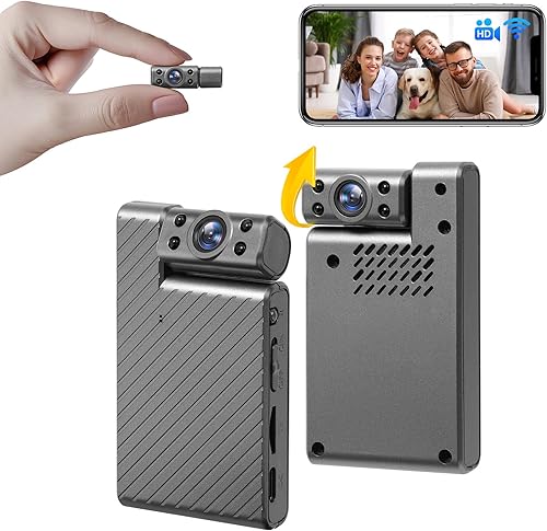 Mini cámara inalámbrica HD giratoria de 180, cámara de seguridad WiFi más pequeña, cámara de niñera portátil, visión nocturna, pequeñas cámaras