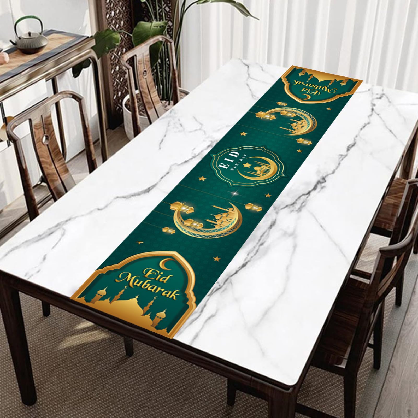 Eid Mubarak Ramadan Placemat - Goud / Wit - Papier - 42 x 30 cm - Set van 6 - Suikerfeest - Red Hart | All You Need Is Low Prices