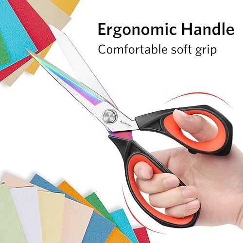 Miniatura 5 de Tijeras de tela profesionales, tijeras de costura con revestimiento de titanio resistente, hoja ultra afilada, ideales para manualidades, costura,