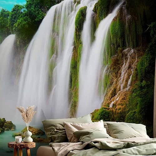 Miniatura 5 de artgeist Mural de pared Cascada Tropical de 135 x 106 pulgadas, papel tapiz autoadhesivo removible de gran tamaño para decoración de pared, diseño