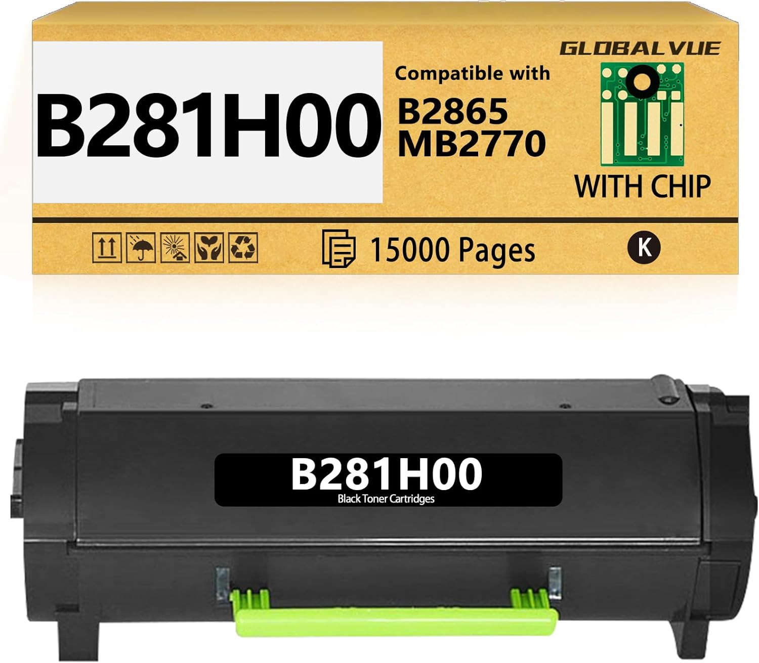 B281H00 Toner Cartridges (with Chip) Compatible with Lexmark B281H00 Toner Cartridges for B2865 MB2770 Laser Printer