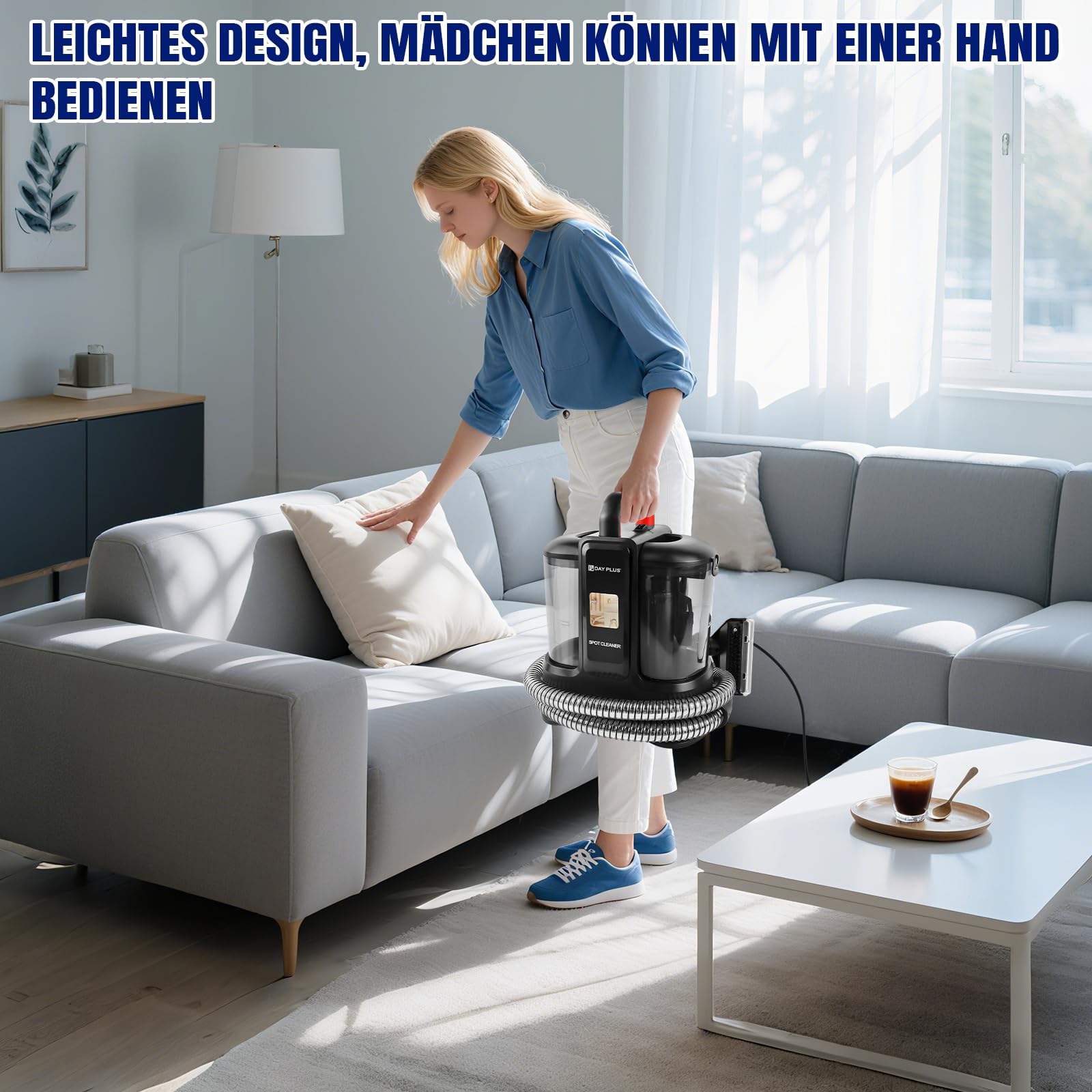 Nettoyeur de taches 5000 W (ouragan) – Aspirateur à main humide pour voiture, canapé, coussins, tapis, escaliers
