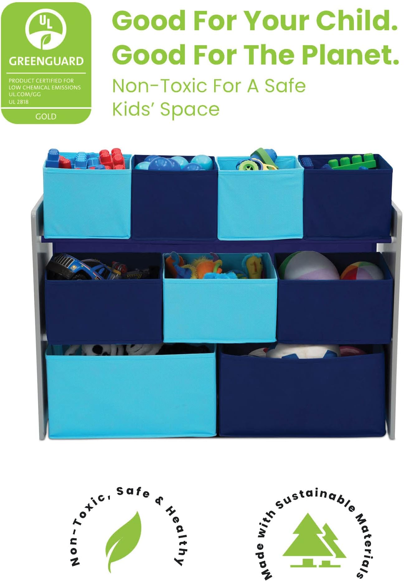 Delta Children Blue 9 Multi-Bin Storage Organiser