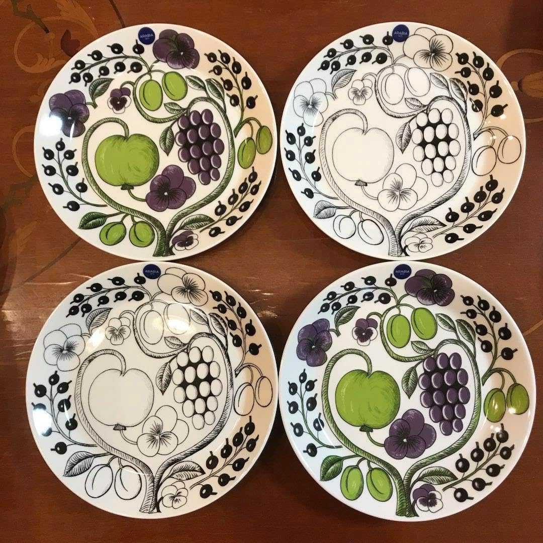 新品☆アラビア パラティッシ&トゥオキオ 21cmプレート4枚セットARABIA 新品☆アラビア パラティッシ&トゥオキオ 21cmプレート4枚セットARABIA