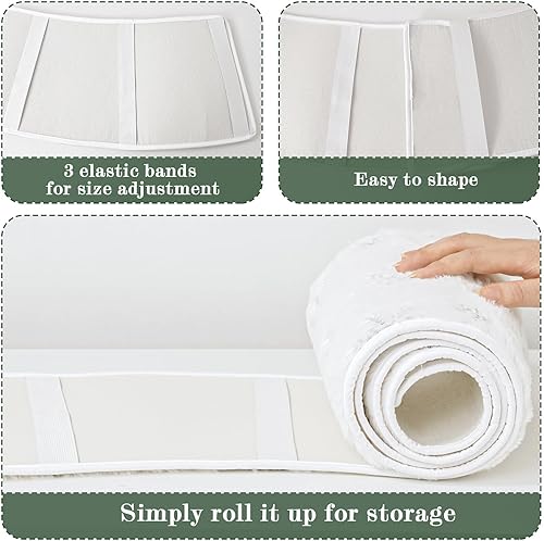 Miniatura 3 de Collar de árbol de Navidad de piel sintética collares de árbol de Navidad de piel de felpa blanca rústica con patrón de lentejuelas de copo de nieve