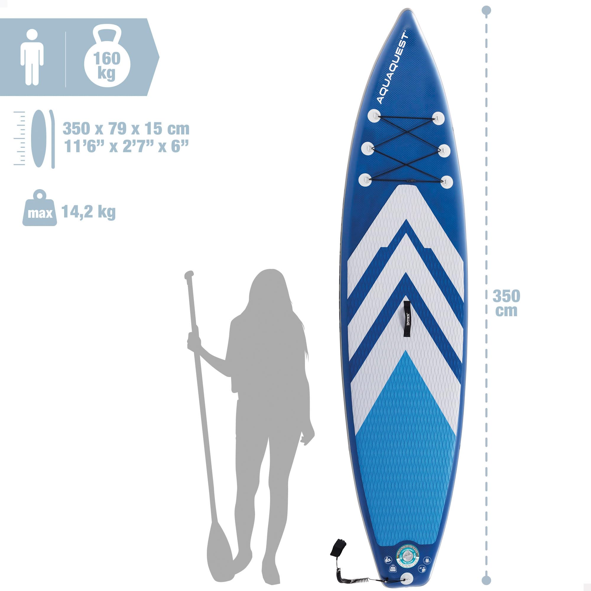 Intex Aquaquest Touring Sup 68247NP Gonflable 350 x 79 x 15 cm