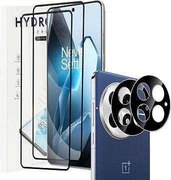 KZIOACSH Screen Protector for OnePlus 13, 2+2 Pack 3D Curved Edge Anti-Scratch Screen Protector HD Clear Bubble Free Protective Screen Cover Film with Camera Lens Protector for OnePlus 13
