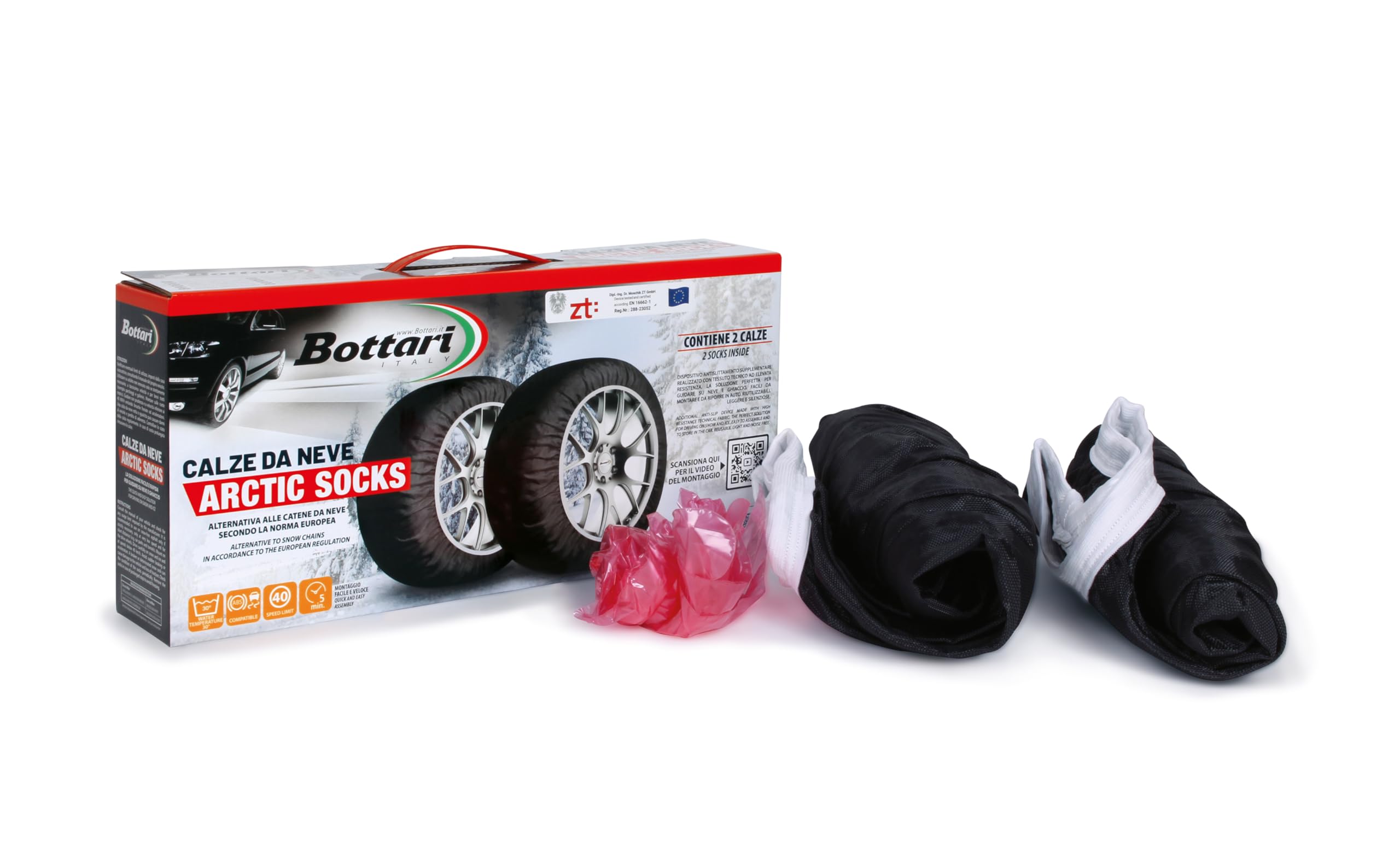 Bottari Calze da Neve Omologate Italia Arctic Socks 2 Calze Taglia M Nero R13-R19