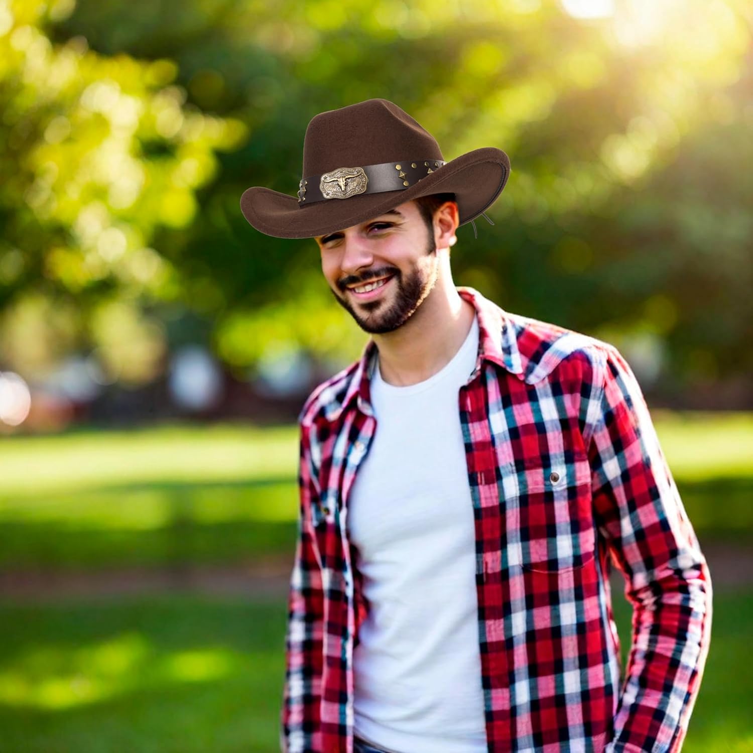 Western-Cowboy-Hat para mujer de fieltro de ala ancha, sombrero de vaquera, gorra de rodeo-jazz con banda