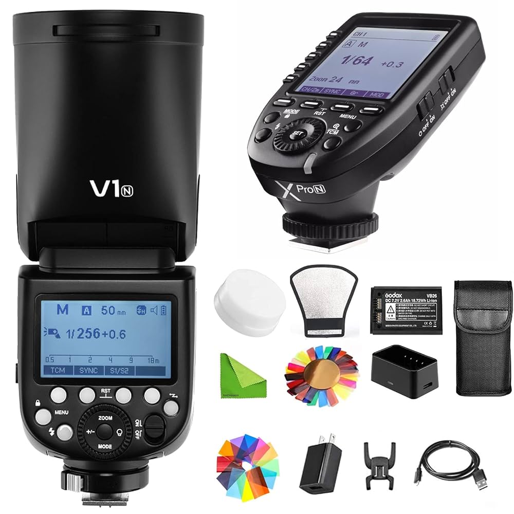 ストロボ/照明 GODOX V1N + XproN Amazon | GODOX V1-N フラッシュ ニコン フラッシュ