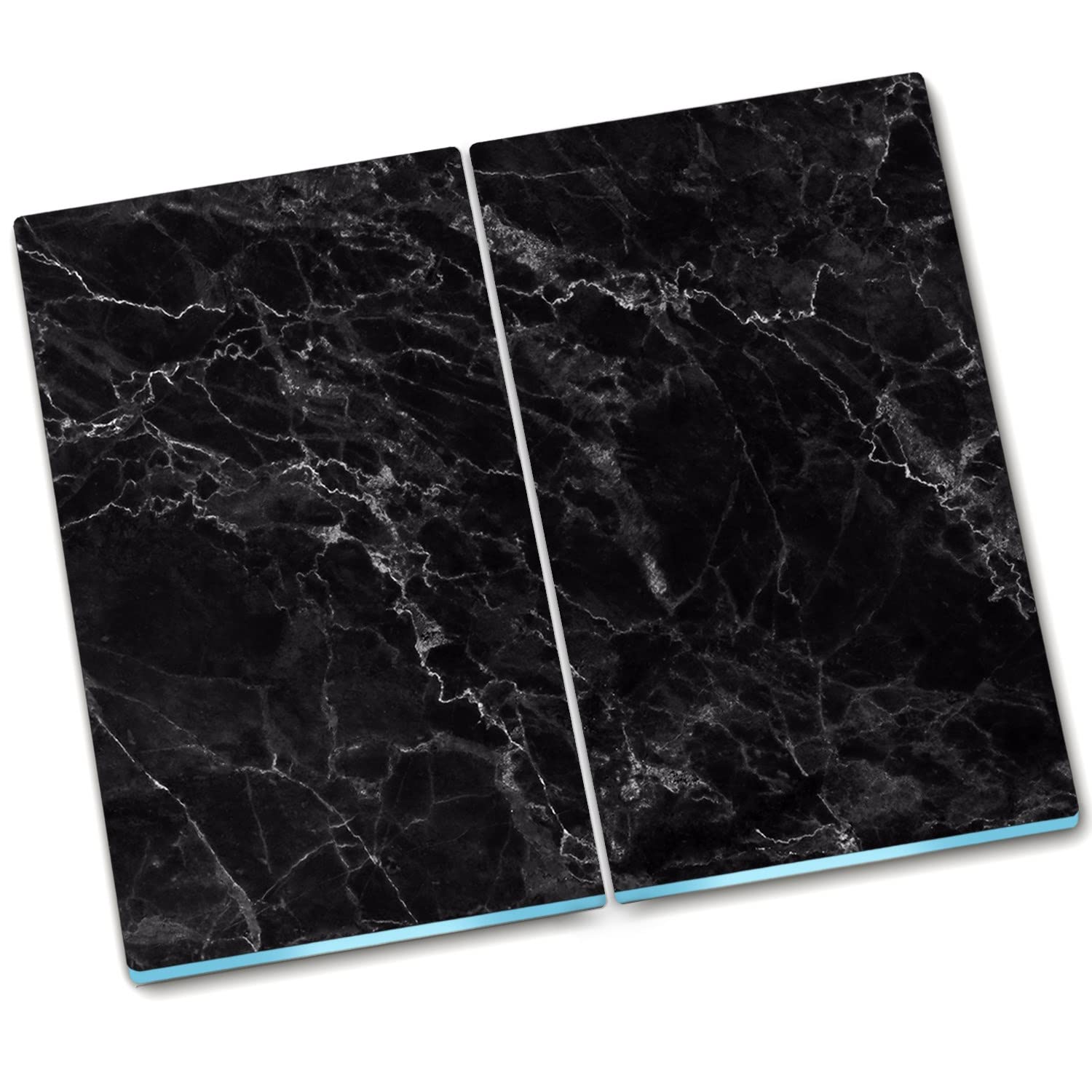 Planches à découper et protège-plaques Decormat en verre trempé style marbre noir 2x30x52 cm