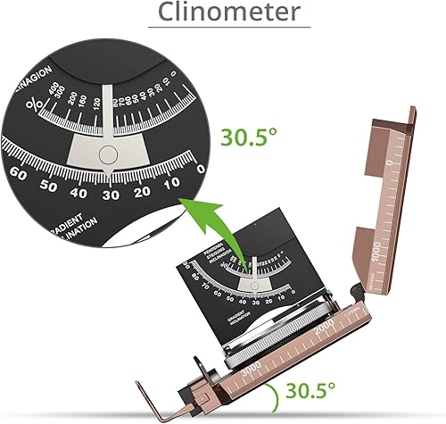 Miniatura 40 de Proster Brújula IP65 para senderismo de supervivencia, brújula de observación lensatic para navegación de camping, brújula con clínómetro y bolsa