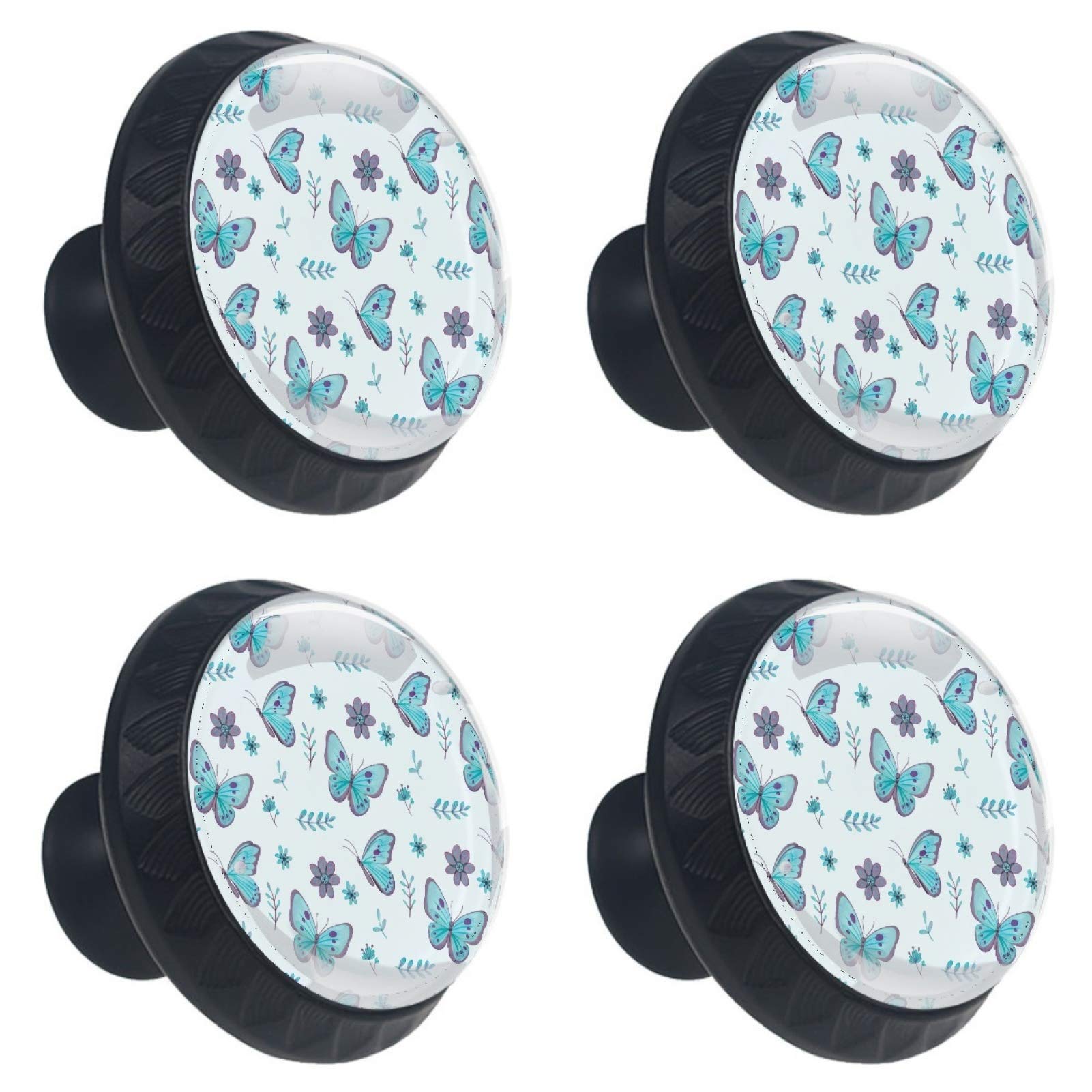 Bouton de meuble en verre haut de gamme, bouton décoratif style vintage x4
