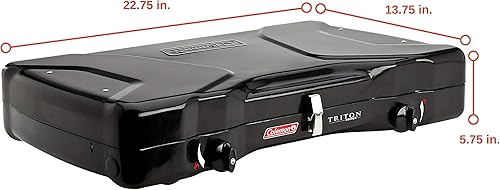 Miniatura 9 de Coleman Estufa de camping de gas  Estufa de propano Triton 2 quemadores Black, Negro mate