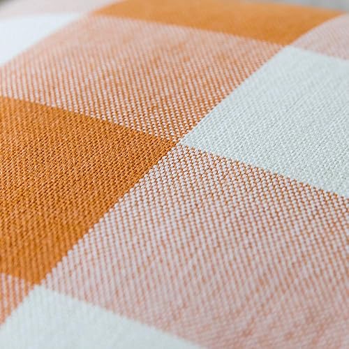 Miniatura 2 de MIULEE Paquete de 2 fundas de almohada decorativas de otoño clásicas retro a cuadros, para exteriores, sofá, dormitorio, 18 x 18 pulgadas, naranja