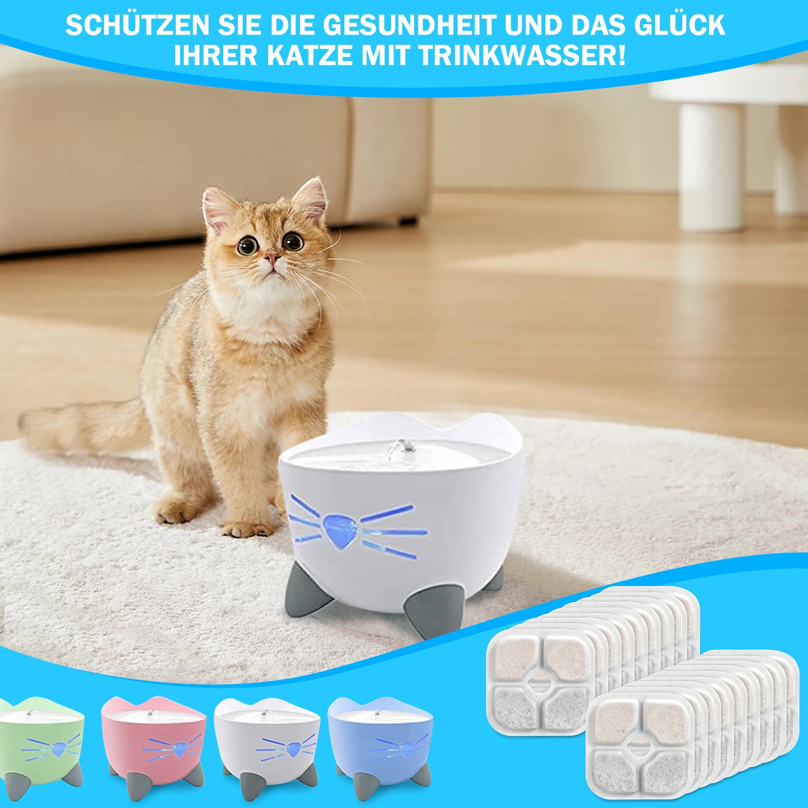 Filtri Per Fontanella Gatti - 10 Pezzi Con Resina E Carboni Attivi, Per Fontane 1.6L-2.5L - Foto 7