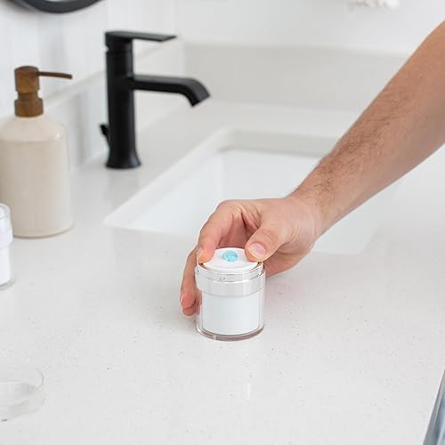 Miniatura 7 de Tarro de bomba sin aire  Contenedor de bomba de aire para crema, loción y gel  Botella dispensadora de 1.7 onzas lista para viaje, recargable,