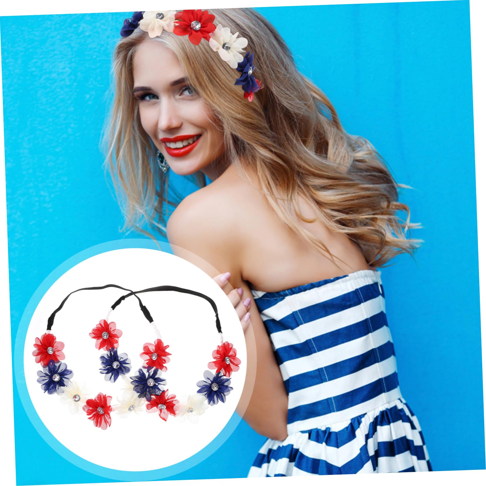 VICASKY 8 Pezzi Fasce Elastiche Patriottiche con per Dellindipendenza Usa Design e Confortevole Accessori Moda per Eventi Patriottici e Celebrazioni